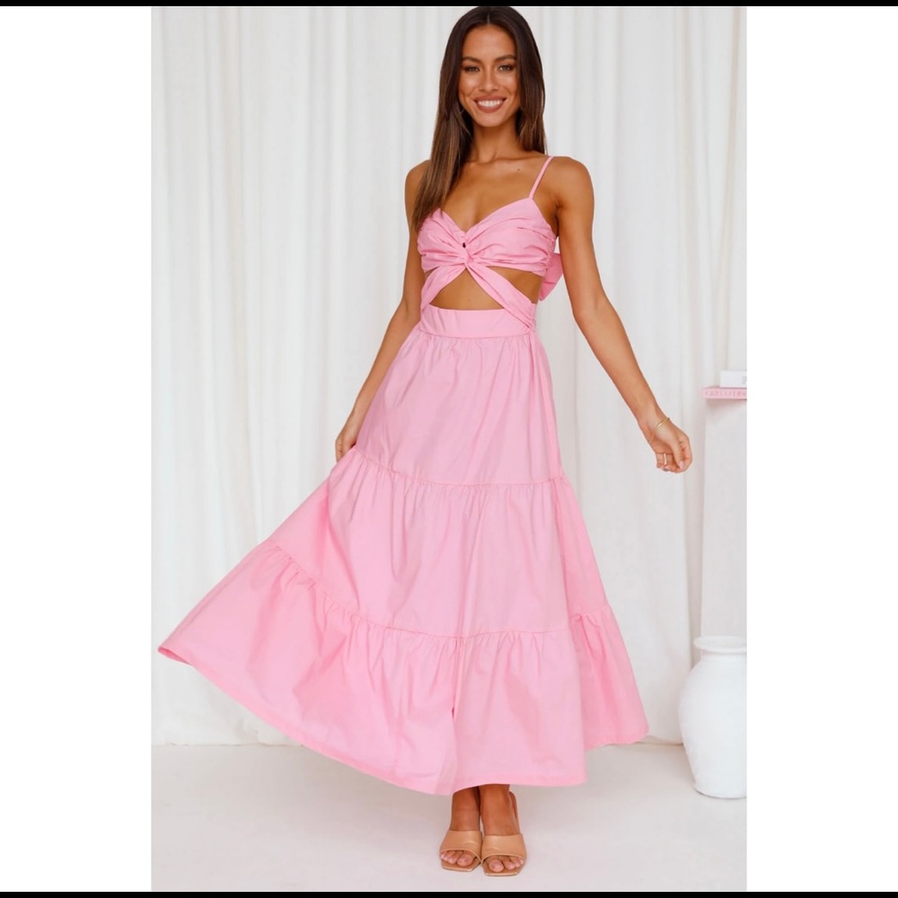 NWT Hello Molly - pink maxi dress - XS ( AUS 6)